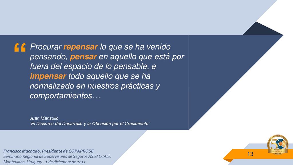 Procurar repensar lo que se ha venido pensando, pensar en aquello que está por fuera del espacio de lo pensable, e impensar todo aquello que se ha normalizado en nuestros prácticas y comportamientos…