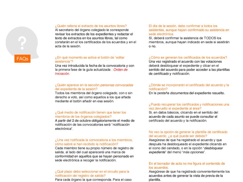 FAQs 23 ¿Quién rellena el extracto de los asuntos libres