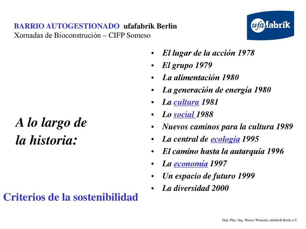 A lo largo de la historia: Criterios de la sostenibilidad