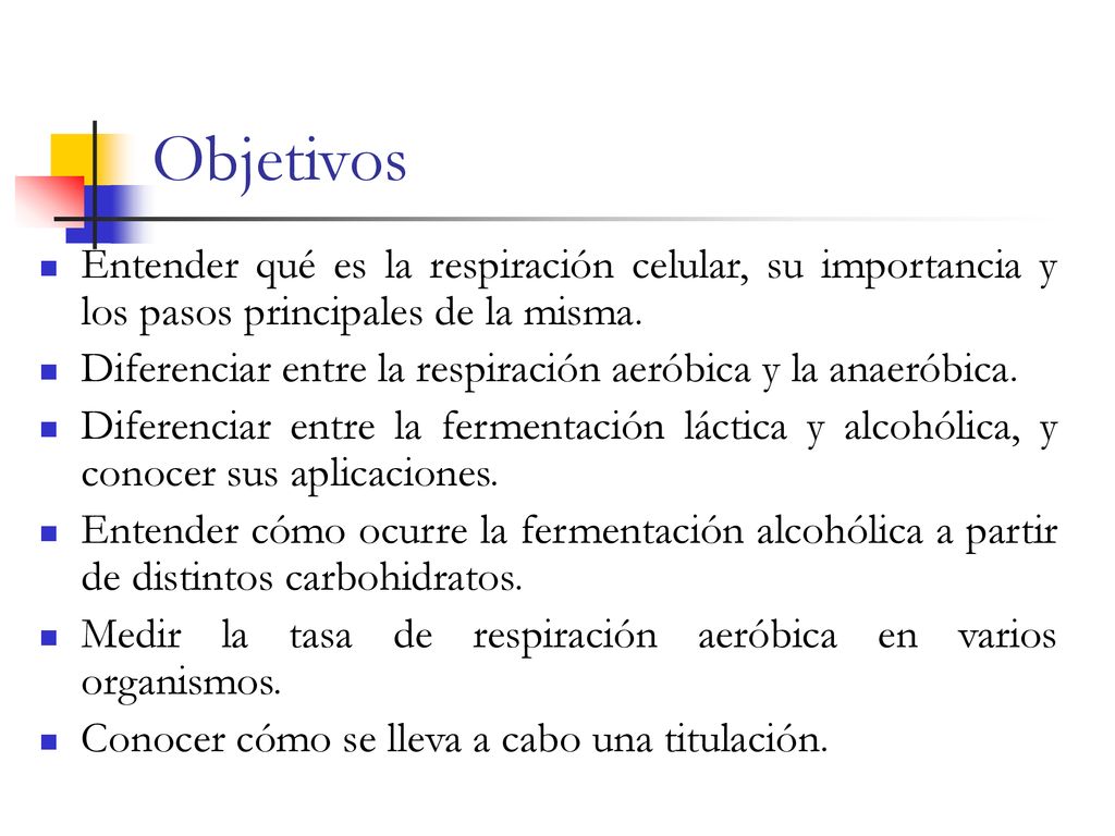 Objetivos Entender qué es la respiración celular, su importancia y los pasos principales de la misma.