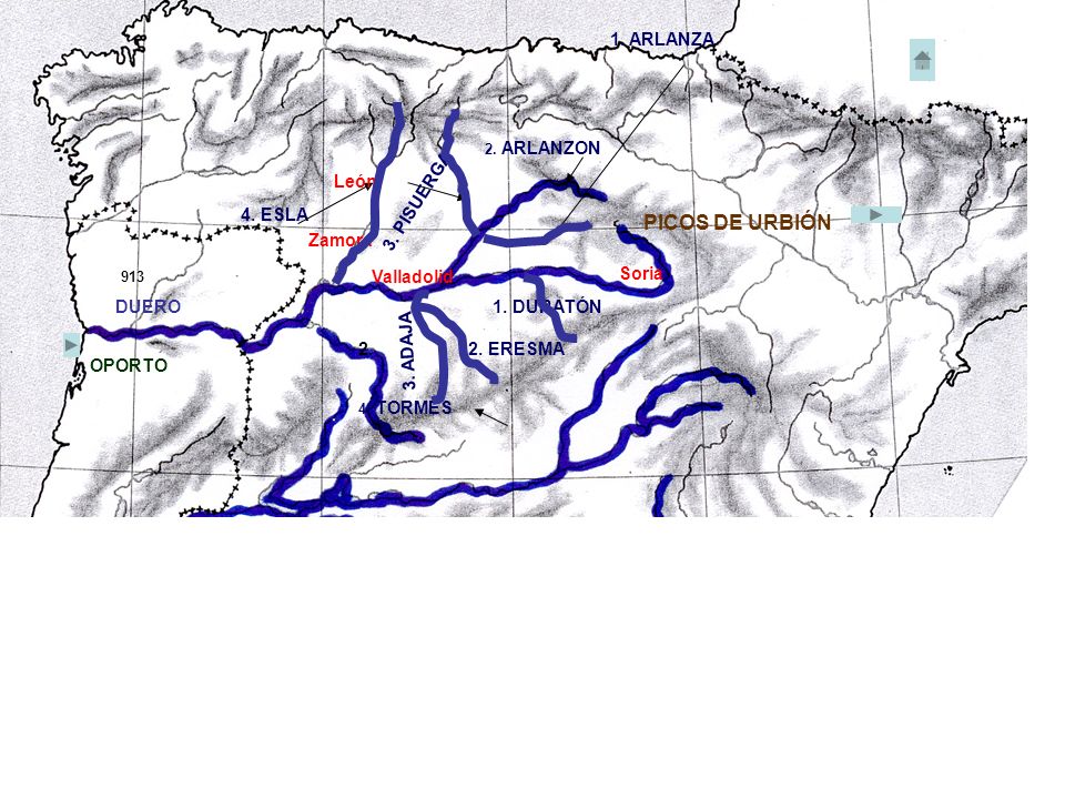 PICOS DE URBIÓN 1. ARLANZA León 3. PISUERGA 4. ESLA Zamora Valladolid