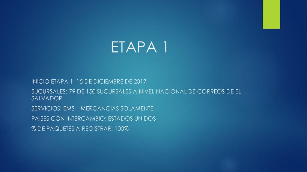ETAPA 1 INICIO ETAPA 1: 15 DE DICIEMBRE DE 2017