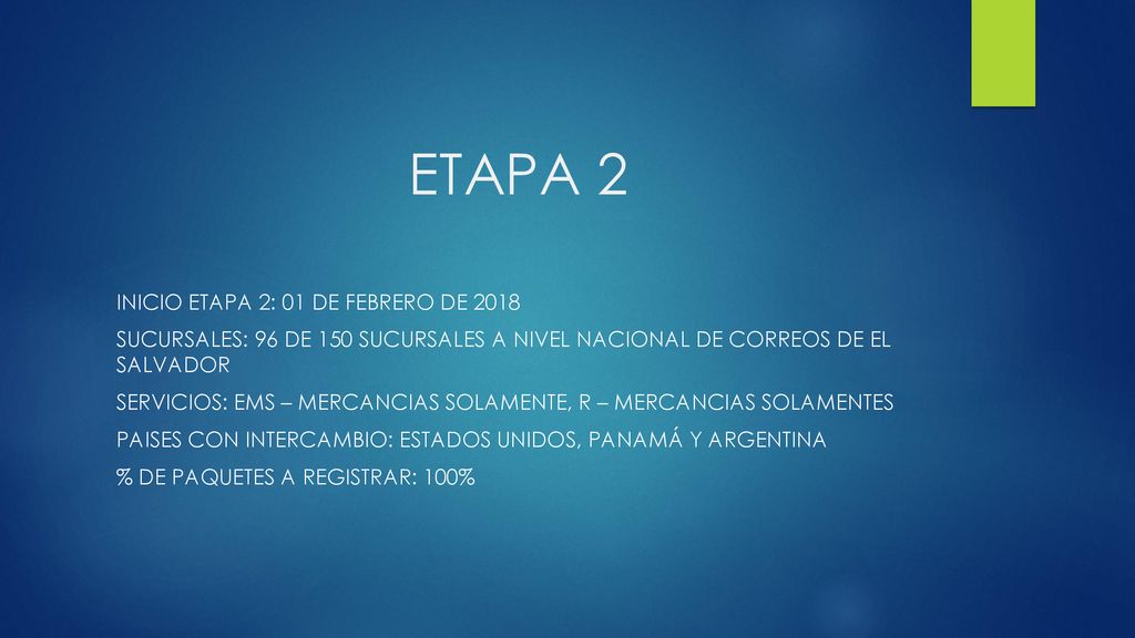 ETAPA 2 INICIO ETAPA 2: 01 DE FEBRERO DE 2018