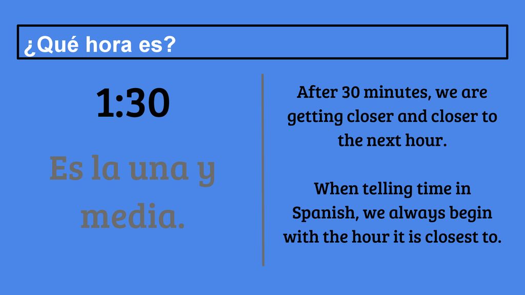 After 30 minutes, we are getting closer and closer to the next hour.
