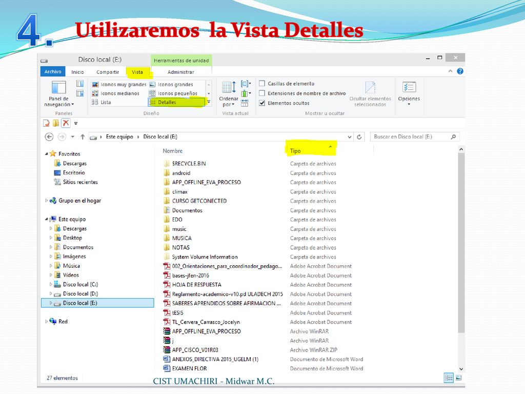 4. Utilizaremos la Vista Detalles CIST UMACHIRI - Midwar M.C.