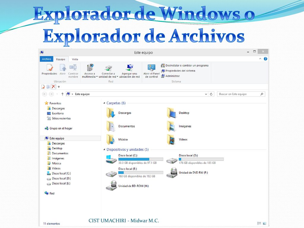 Explorador de Windows o Explorador de Archivos