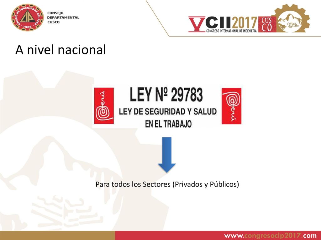 A nivel nacional Para todos los Sectores (Privados y Públicos)