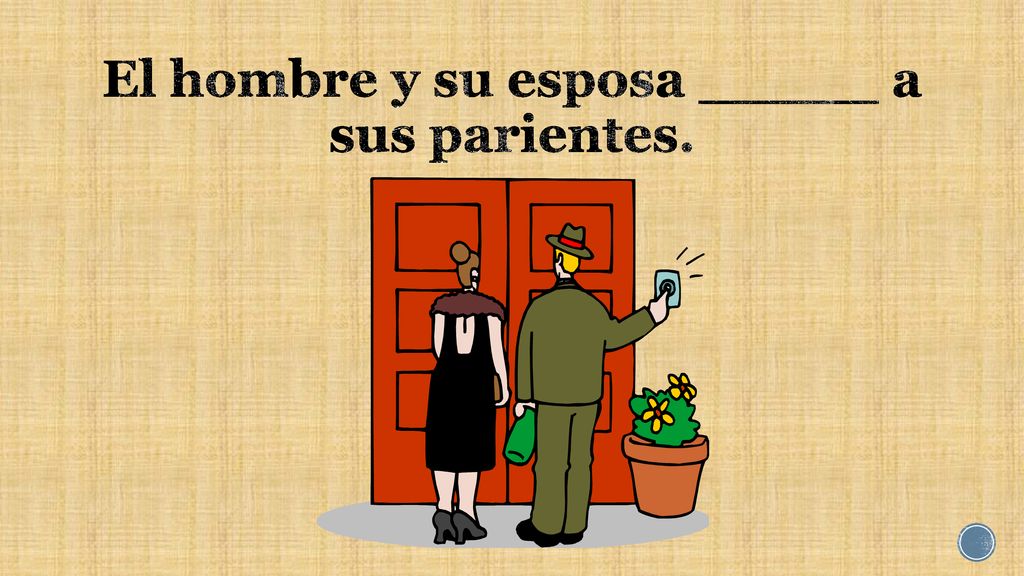 El hombre y su esposa _____ a sus parientes.