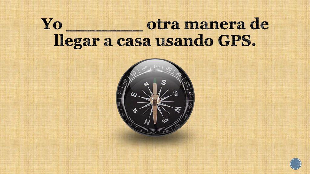 Yo _______ otra manera de llegar a casa usando GPS.