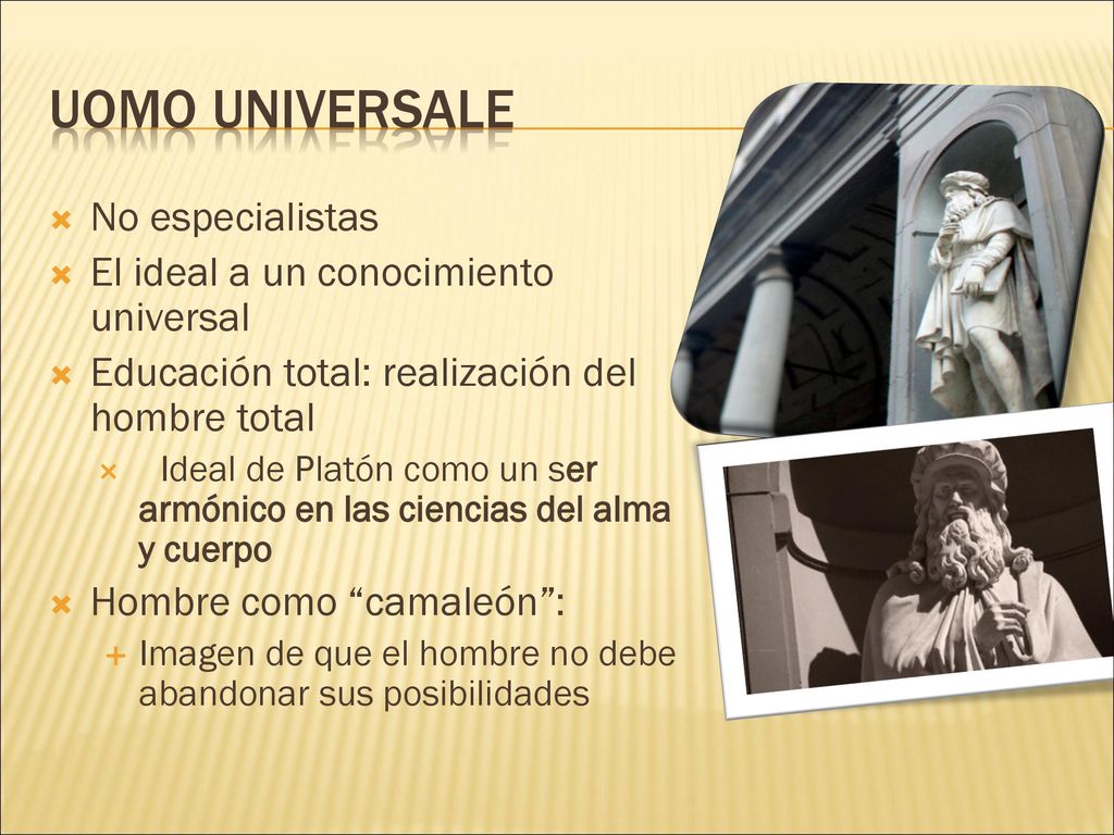 Uomo universale No especialistas El ideal a un conocimiento universal