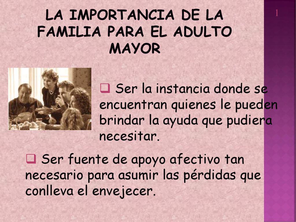 La importancia de la Familia para el adulto mayor