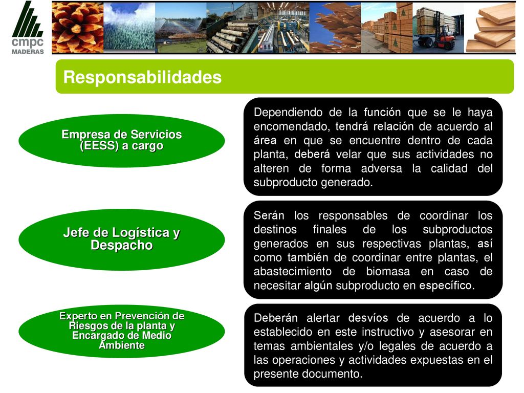Empresa de Servicios (EESS) a cargo Jefe de Logística y Despacho