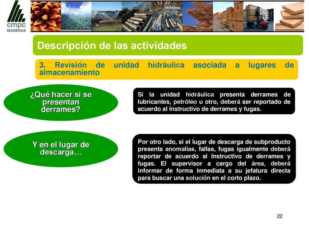 ¿Qué hacer si se presentan derrames Y en el lugar de descarga…