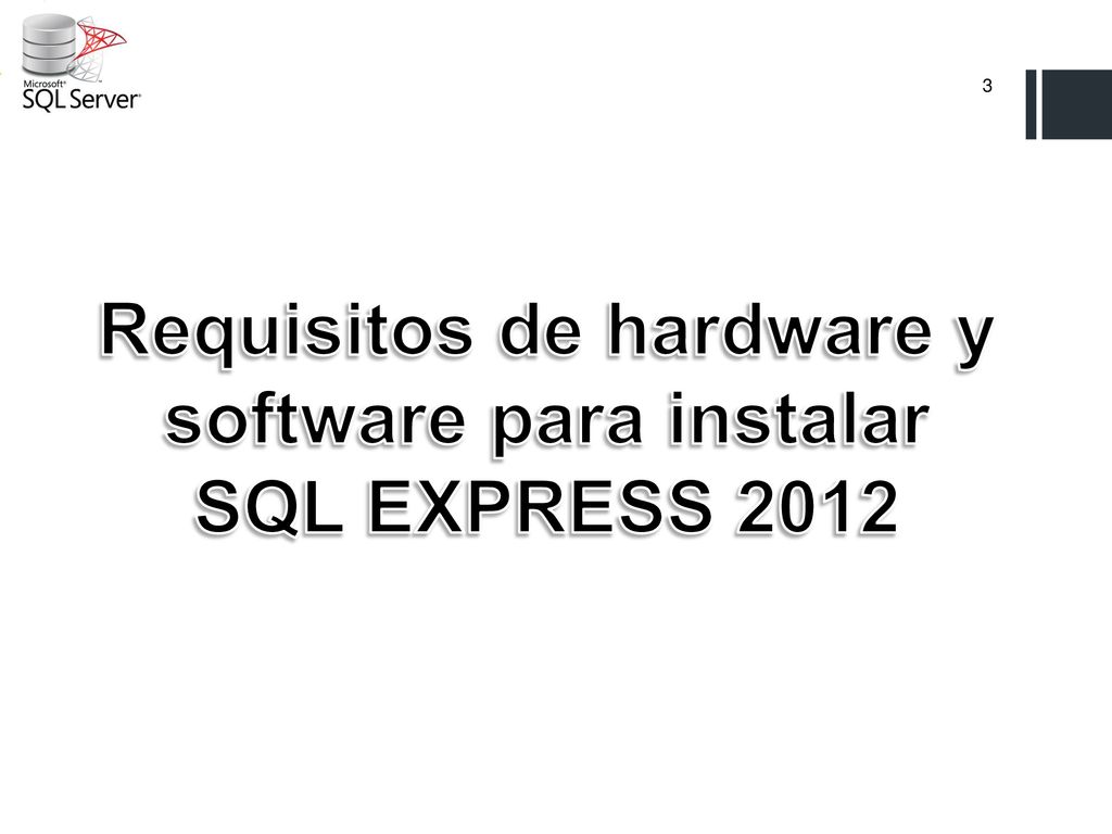 Requisitos de hardware y software para instalar SQL EXPRESS 2012