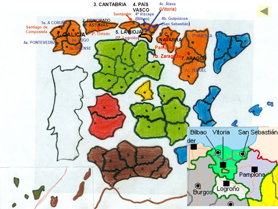 GALICIA 3. CANTABRIA 4. PAÍS VASCO (Vitoria) 5. LA RIOJA