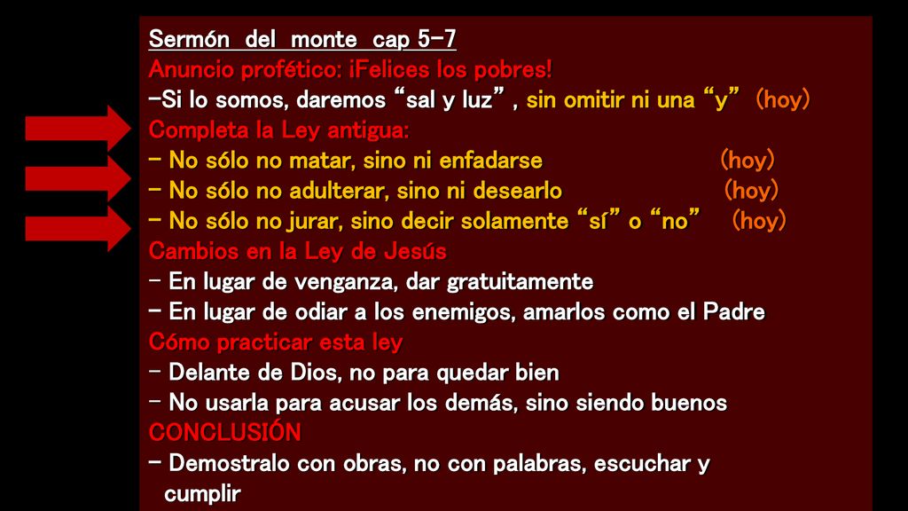 Sermón del monte cap 5-7 Anuncio profético: ¡Felices los pobres