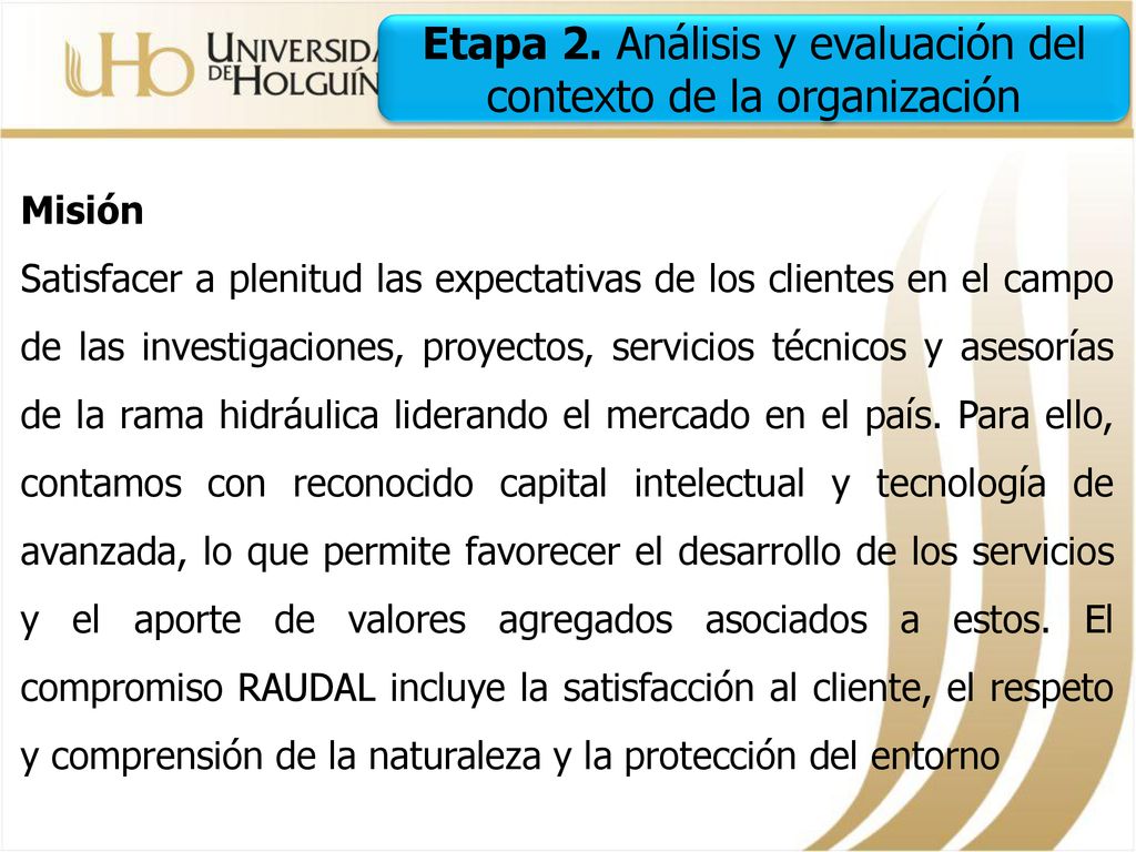Etapa 2. Análisis y evaluación del contexto de la organización