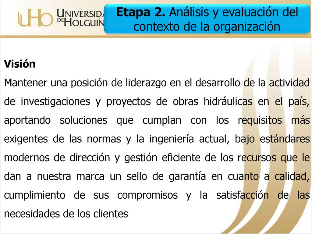 Etapa 2. Análisis y evaluación del contexto de la organización