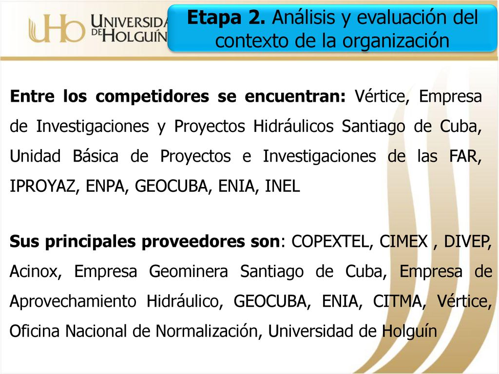 Etapa 2. Análisis y evaluación del contexto de la organización
