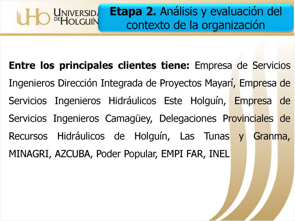 Etapa 2. Análisis y evaluación del contexto de la organización