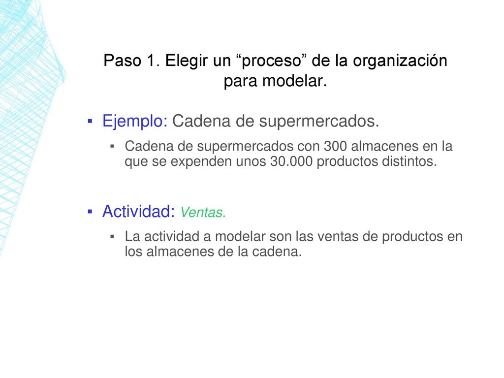 Paso 1. Elegir un proceso de la organización para modelar.