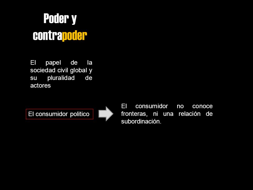 Poder y contrapoder El papel de la sociedad civil global y su pluralidad de actores.