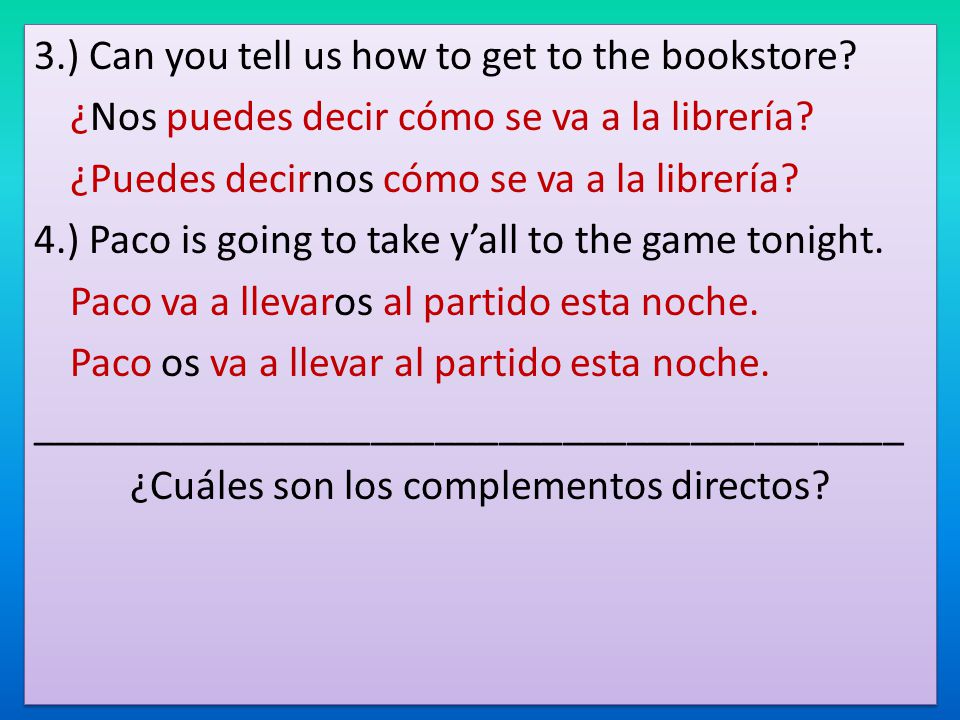 3. ) Can you tell us how to get to the bookstore