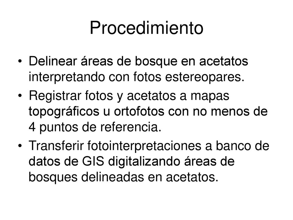 Procedimiento Delinear áreas de bosque en acetatos interpretando con fotos estereopares.
