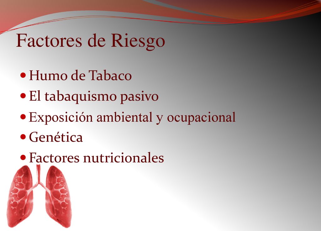 Factores de Riesgo Humo de Tabaco El tabaquismo pasivo