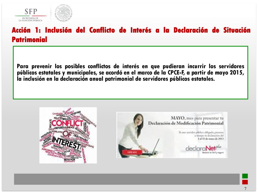 Acción 1: Inclusión del Conflicto de Interés a la Declaración de Situación Patrimonial