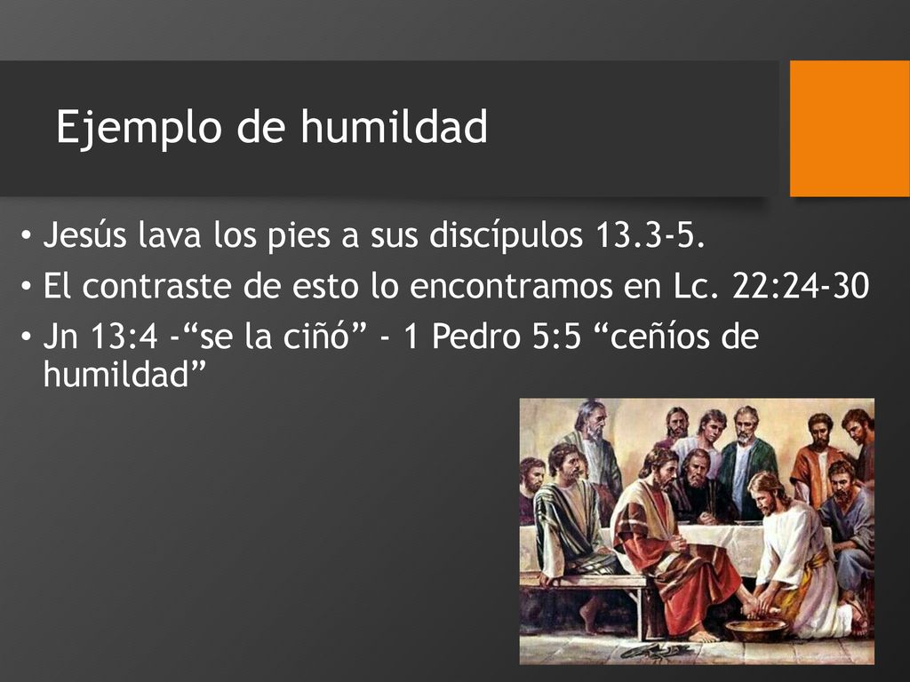 Ejemplo de humildad Jesús lava los pies a sus discípulos