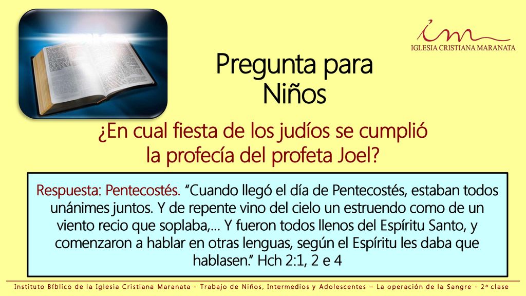 ¿En cual fiesta de los judíos se cumplió la profecía del profeta Joel
