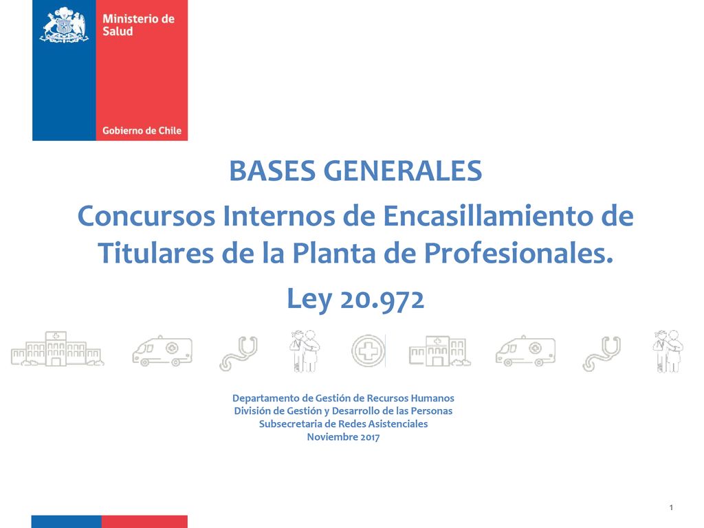 BASES GENERALES Concursos Internos de Encasillamiento de Titulares de la Planta de Profesionales. Ley