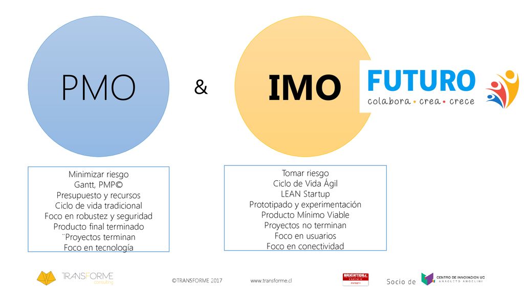 PMO IMO & Minimizar riesgo Tomar riesgo Gantt, PMP© Ciclo de Vida Ágil