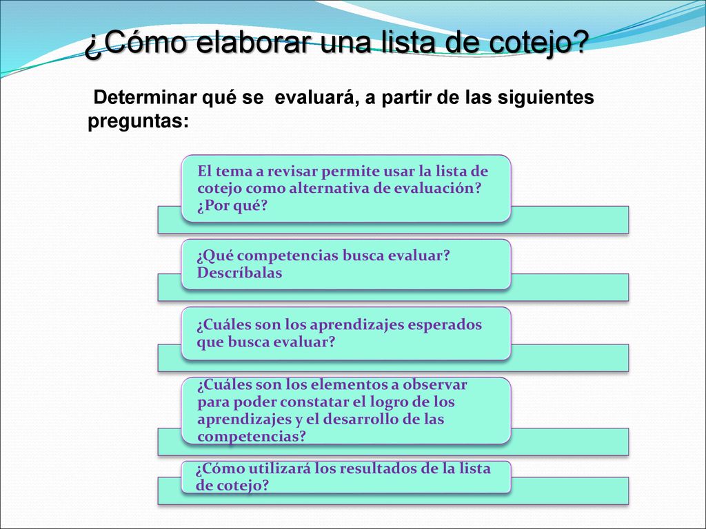 ¿Cómo elaborar una lista de cotejo