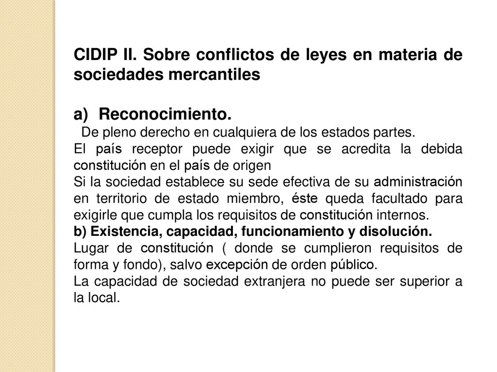 CIDIP II. Sobre conflictos de leyes en materia de sociedades mercantiles