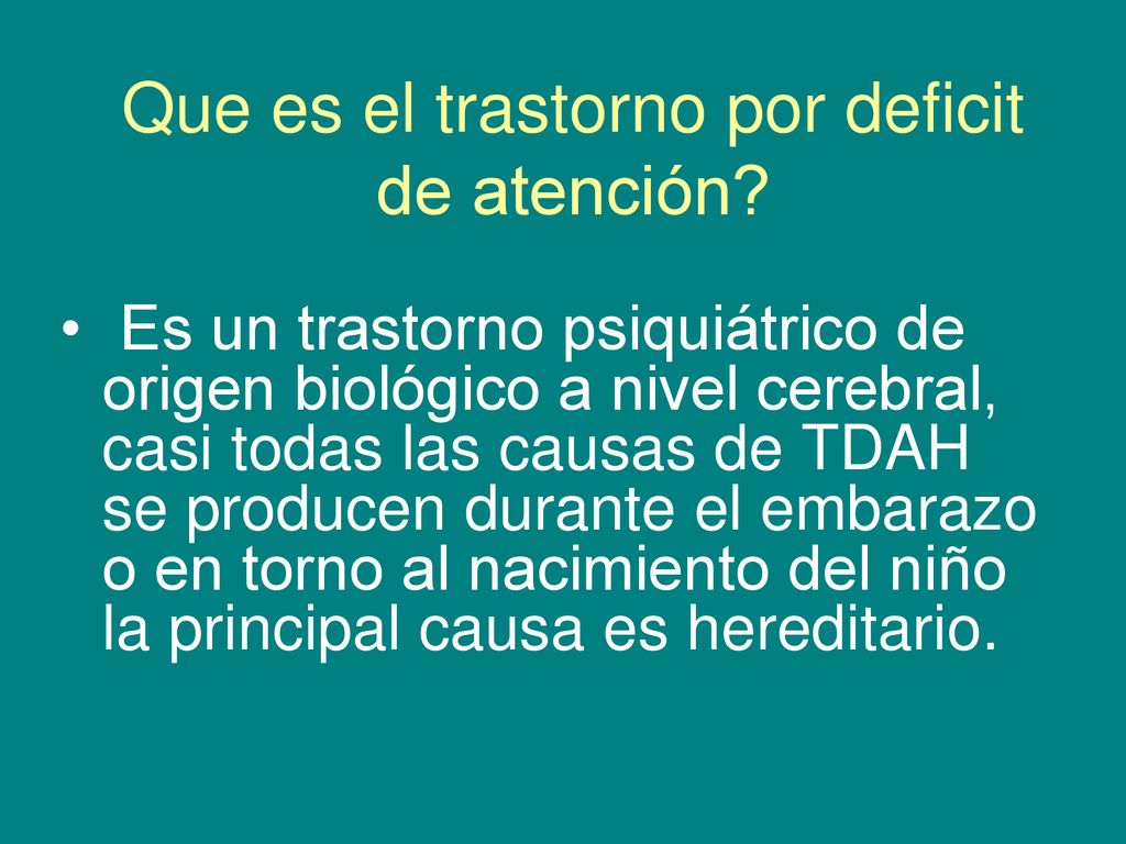 Que es el trastorno por deficit de atención