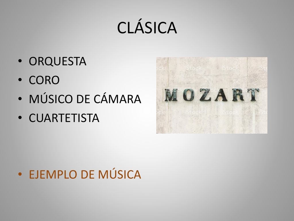 CLÁSICA ORQUESTA CORO MÚSICO DE CÁMARA CUARTETISTA EJEMPLO DE MÚSICA