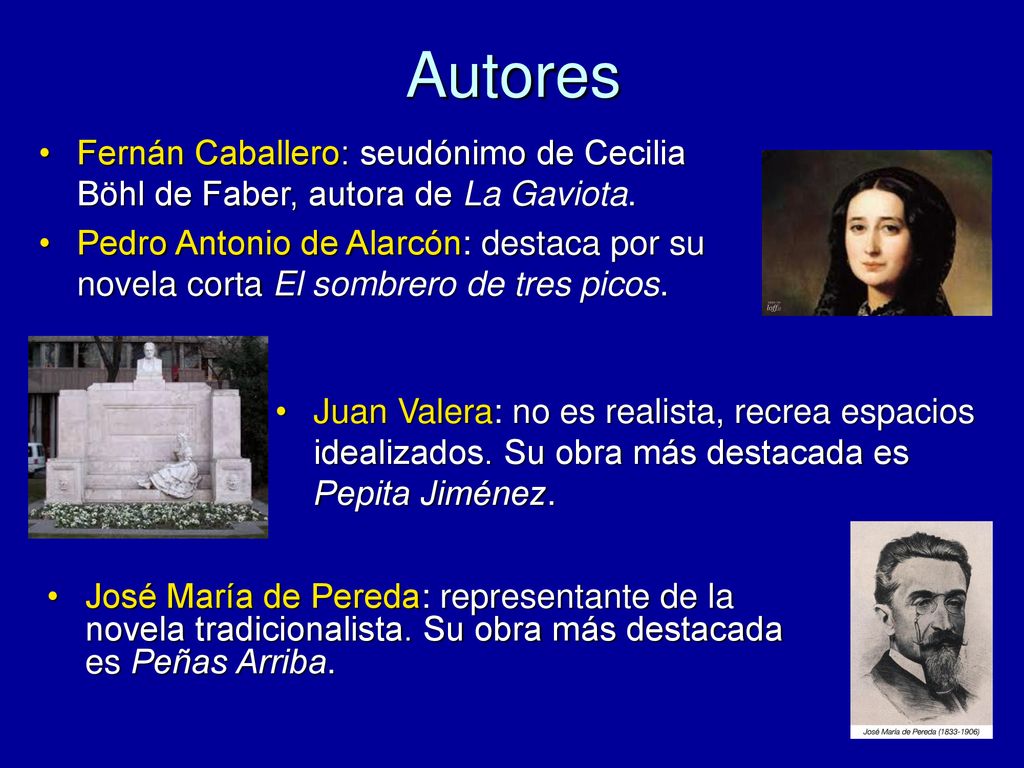 Autores Fernán Caballero: seudónimo de Cecilia Böhl de Faber, autora de La Gaviota.