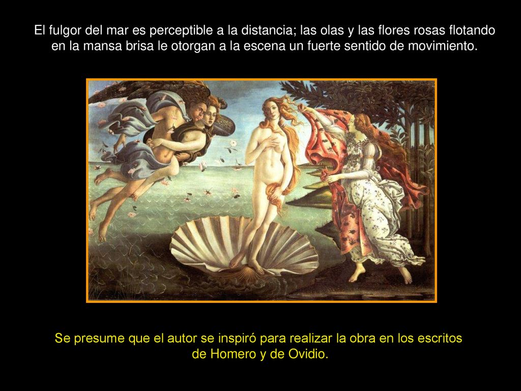 El fulgor del mar es perceptible a la distancia; las olas y las flores rosas flotando