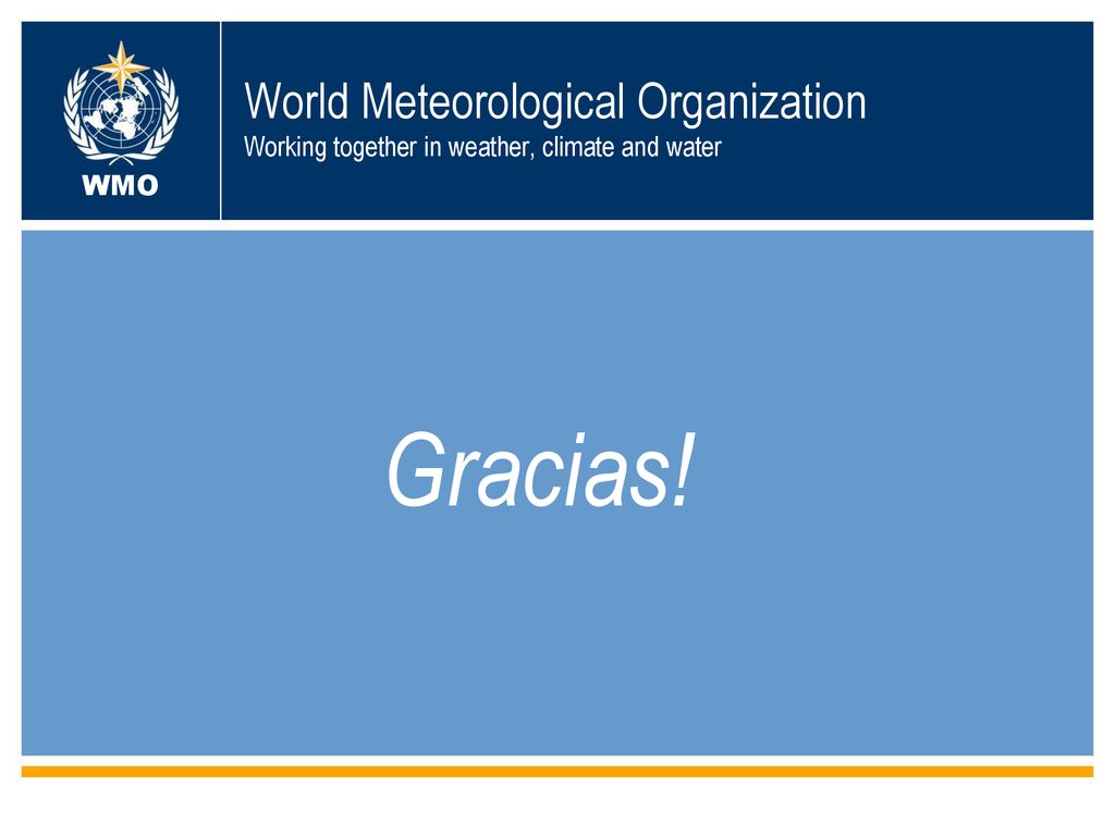 World Meteorological Organization Working together in weather, climate and water