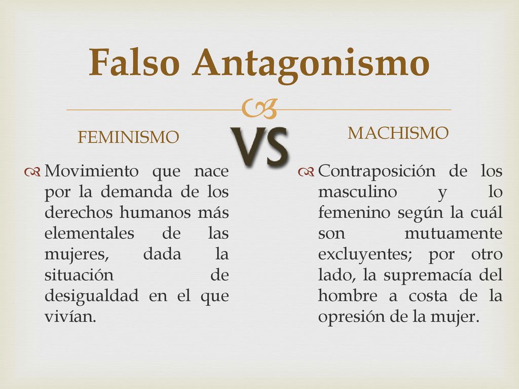 Falso Antagonismo MACHISMO FEMINISMO
