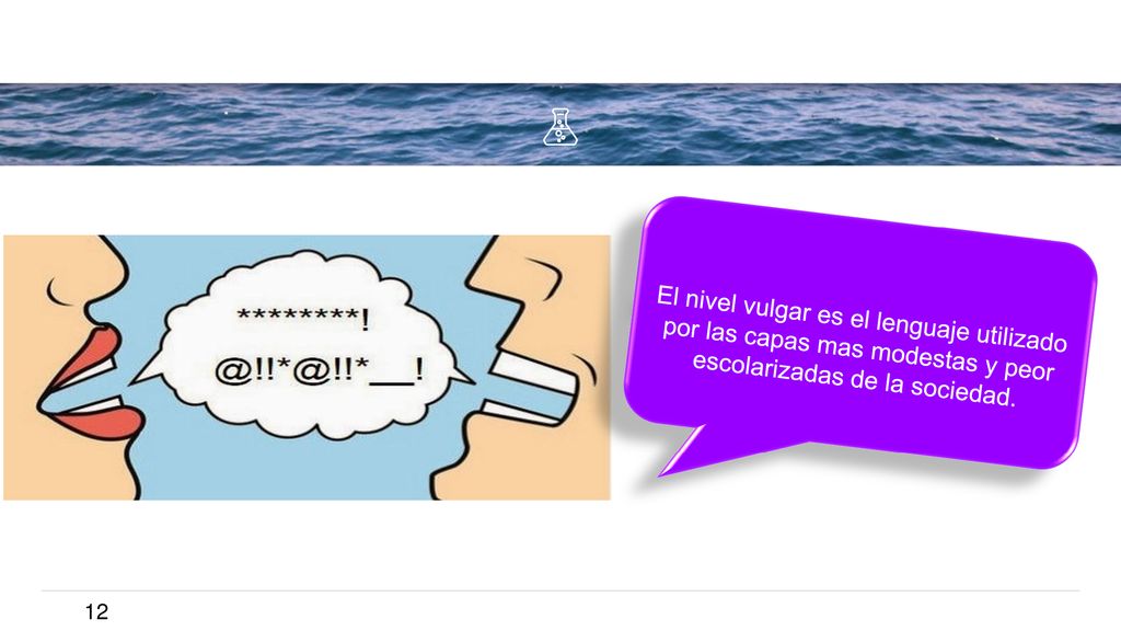 El nivel vulgar es el lenguaje utilizado por las capas mas modestas y peor escolarizadas de la sociedad.