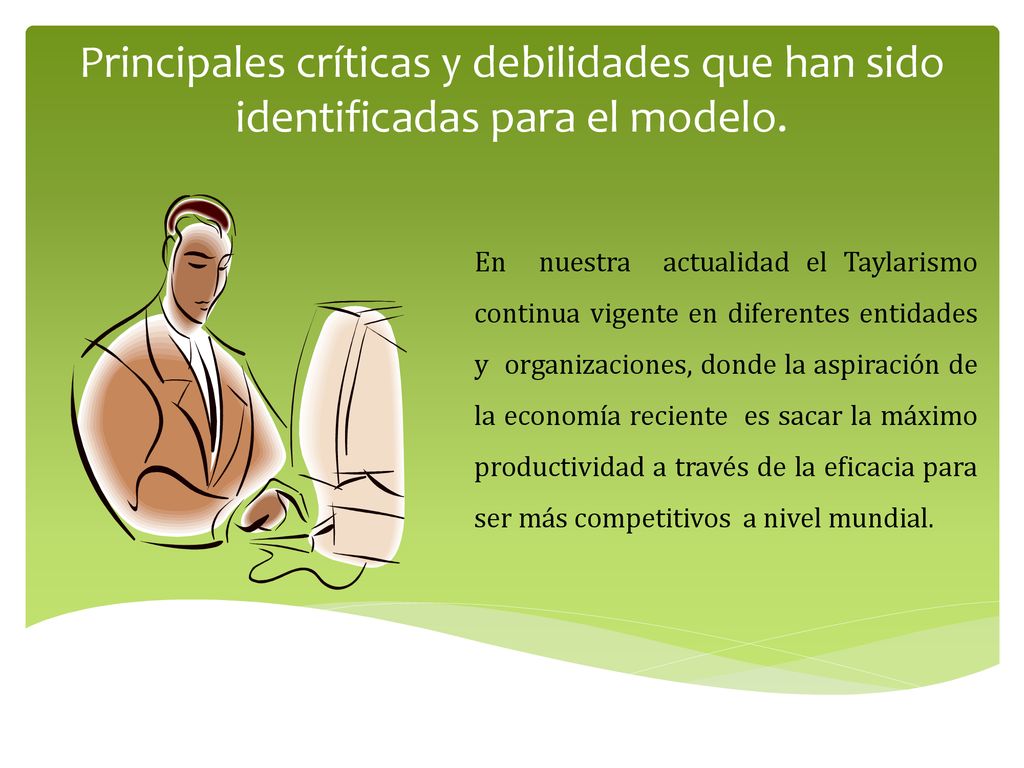 Principales críticas y debilidades que han sido identificadas para el modelo.