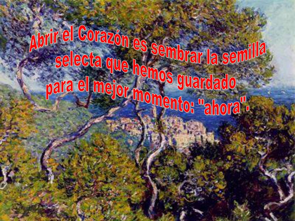 Abrir el Corazón es sembrar la semilla selecta que hemos guardado