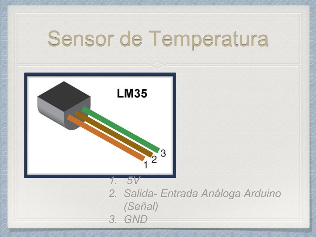 Sensor de Temperatura 5V Salida- Entrada Análoga Arduino (Señal) GND