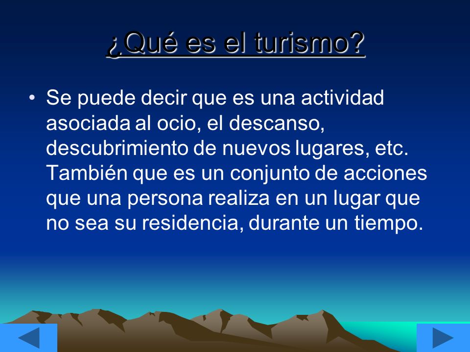 ¿Qué es el turismo