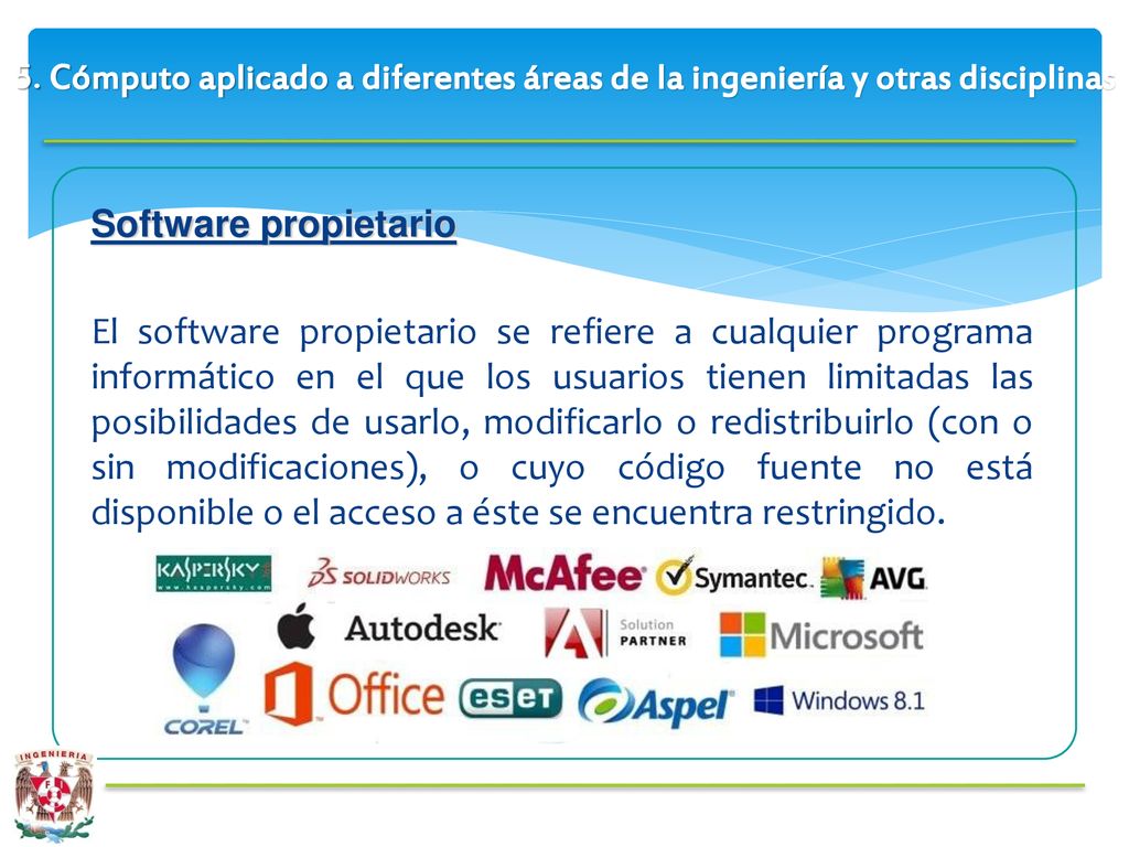5. Cómputo aplicado a diferentes áreas de la ingeniería y otras disciplinas