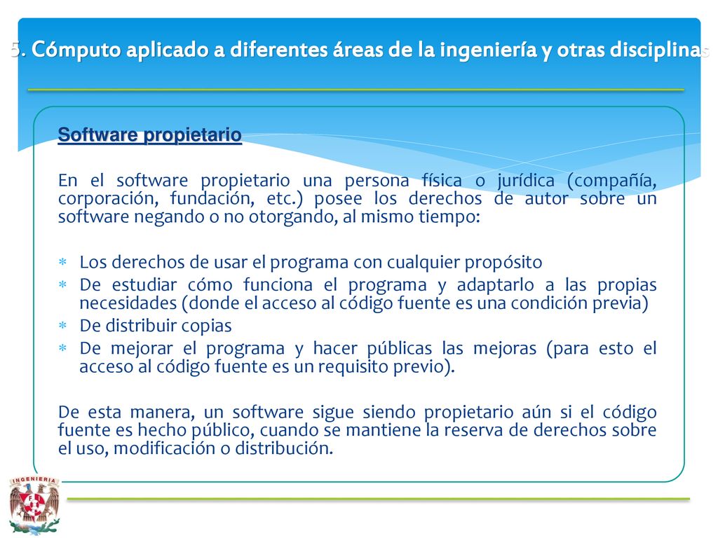 5. Cómputo aplicado a diferentes áreas de la ingeniería y otras disciplinas