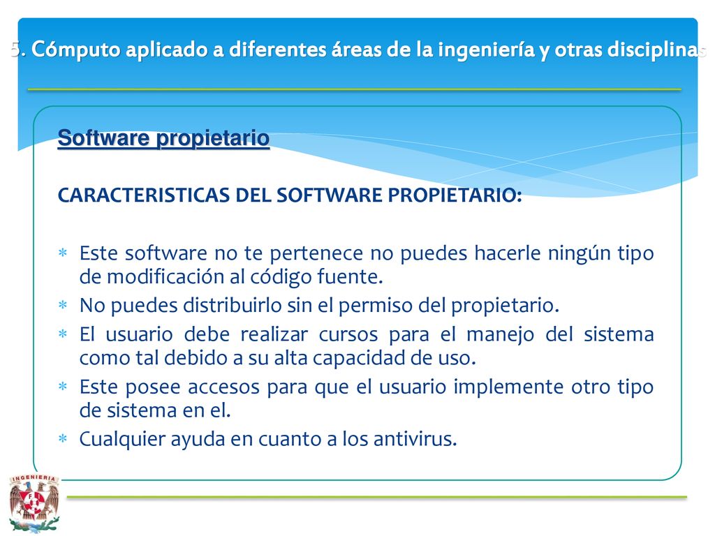 5. Cómputo aplicado a diferentes áreas de la ingeniería y otras disciplinas